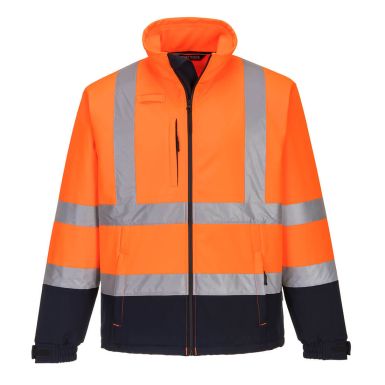Hi-Vis Contrast Softshell (3L), L, R, Orange/Navy