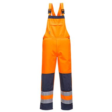 Girona Hi-Vis Contrast Work Bib and Brace, M, R, Orange/Navy
