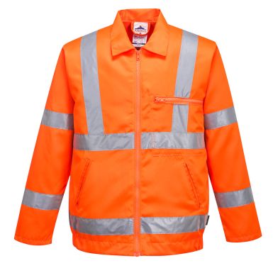 Hi-Vis Polycotton Bomber Jacket , L, R, Orange