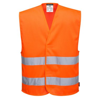 Hi-Vis Mesh Two Band Vest, 4X/5X, R, Orange