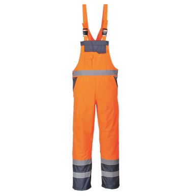 Hi-Vis Breathable Contrast Rain Bib and Brace, 4XL, R, Orange/Navy