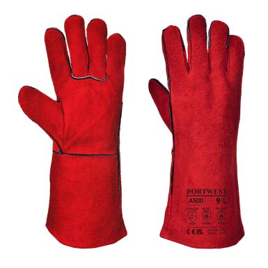 Welders Gauntlet, XL, R, Red