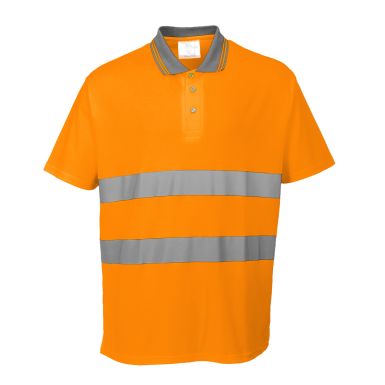 Hi-Vis Cotton Comfort Polo Shirt S/S , 4XL, R, Orange