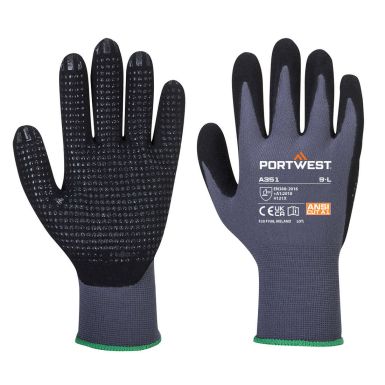 DermiFlex Plus Glove, L, R, Grey/Black