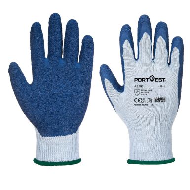 Grip Glove - Latex, L, R, Grey/Blue
