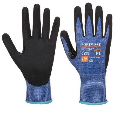 Dexti Cut Ultra Glove, L, R, Blue/Black
