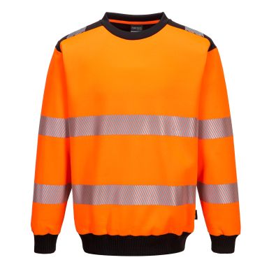 PW3 Hi-Vis Sweatshirt, 4XL, R, Orange/Black