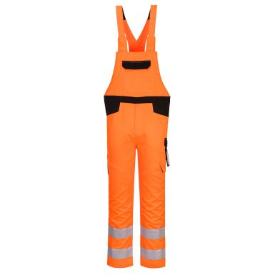 PW2 Hi-Vis Bib and Brace, L, R, Orange/Black