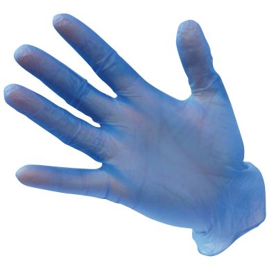 Powder Free Vinyl Disposable Glove (Pk100), L, U, Blue