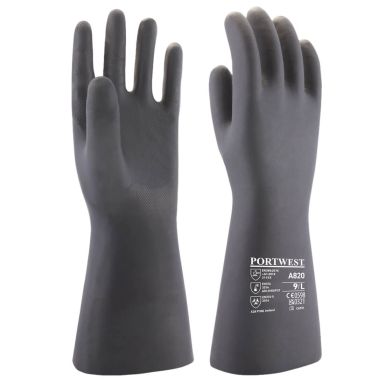 Neoprene Chemical Gauntlet, L, R, Black