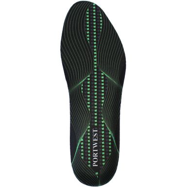 Gel Cushion & Arch Support Insole, L, N, Black/Green