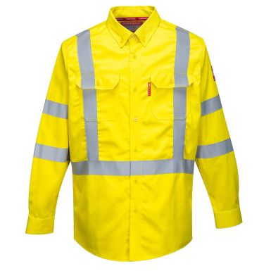 Bizflame 88/12 FR Hi-Vis Shirt, L, R, Yellow