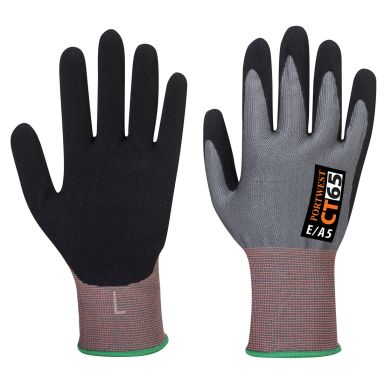 CT Cut E15 Nitrile Glove, L, R, Grey/Black