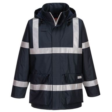 Bizflame Rain Anti-Static FR Jacket, L, R, Navy