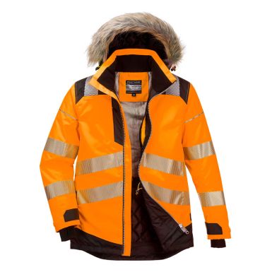 PW3 Hi-Vis Winter Parka Jacket, 4XL, R, Orange/Black