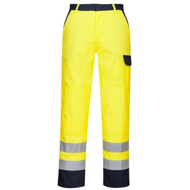 Bizflame Work Hi-Vis Trousers, L, R, Yellow