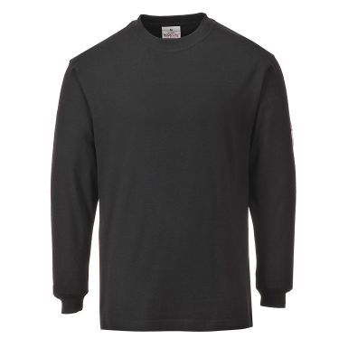 Flame Resistant Anti-Static Long Sleeve T-Shirt, L, R, Black