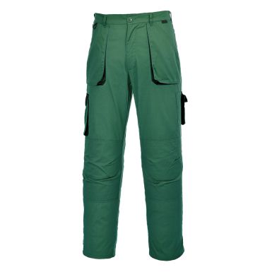 Portwest Texo Contrast Trousers, L, R, Bottle Green
