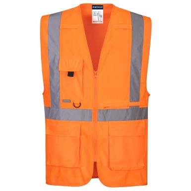 Hi-Vis Tablet Pocket Executive Vest , 4XL, R, Orange