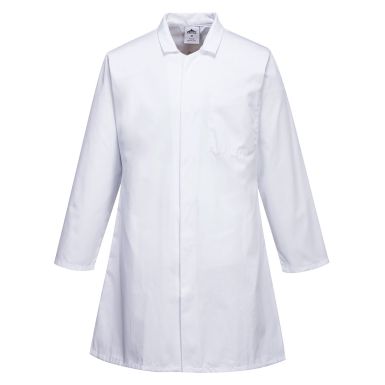 Men’s Food Coat, Three Pockets, L, R, White