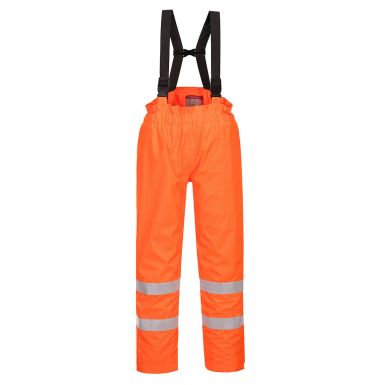 Bizflame Rain Lined Hi-Vis Antistatic FR Trousers, L, R, Orange