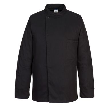 Surrey Chefs Jacket L/S, L, R, Black