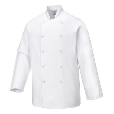 Sussex Chefs Jacket L/S, L, R, White