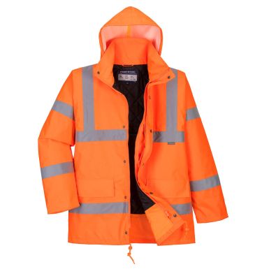 Hi-Vis Breathable Winter Traffic Jacket, L, R, Orange