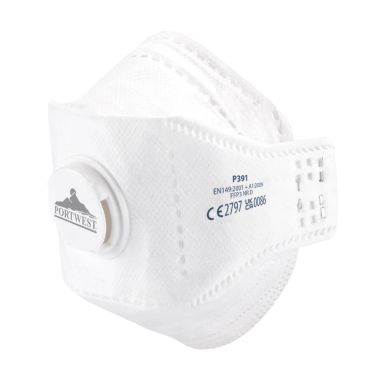 EAGLE FFP3 Valved Dolomite Fold Flat Respirator (Pk10), , R, White
