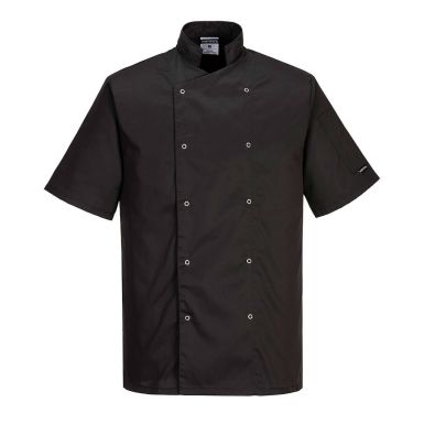 Cumbria Chefs Jacket S/S, 4XL, R, Black
