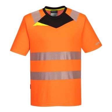 DX4 Hi-Vis T-Shirt S/S , 4XL, R, Orange/Black