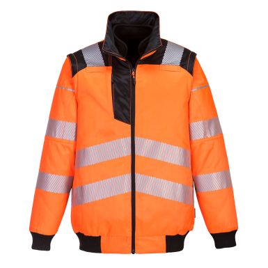 PW3 Hi-Vis 3-in-1 Pilot Jacket , L, R, Orange/Black