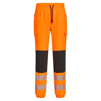 PW3 Hi-Vis Flexi Jogger, L, R, Orange/Black