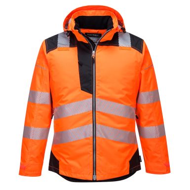 PW3 Hi-Vis Winter Jacket , 4XL, R, Orange/Black