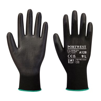 PU Palm Glove Latex Free (Retail Pack), L, R, Black