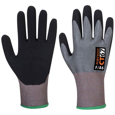 CT Cut F13 Nitrile Glove, L, R, Grey/Black
