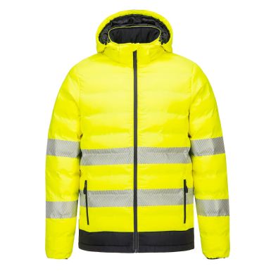 Hi-Vis Ultrasonic Heated Tunnel Jacket, L, R, Yellow/Black