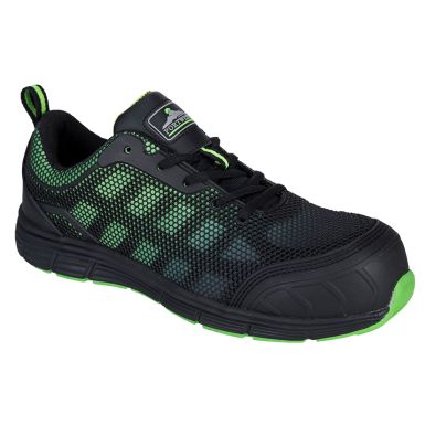 Portwest Compositelite Ogwen Low Cut Trainer S1P, 36, N, Black/Green