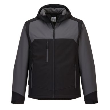 KX3 Hooded Softshell (3L), L, Y, Black/Grey