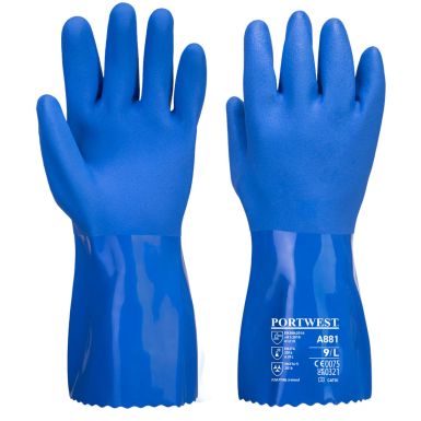 Marine Ultra PVC Chem Gauntlet, L, U, Blue