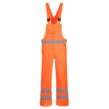 Hi-Vis Breathable Rain Bib and Brace, L, R, Orange