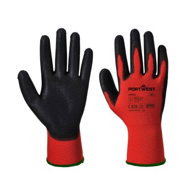 Red - PU Glove, L, R, Red/Black