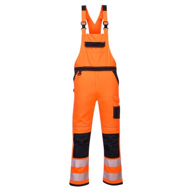 PW3 Hi-Vis Bib and Brace, L, R, Orange/Black