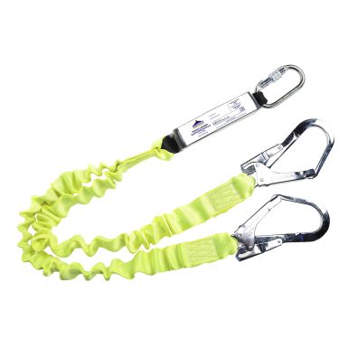 Double Elasticated 1.8m Lanyard With Shock Absorber, , R, Yellow