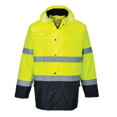 Hi-Vis Contrast Rain Lite Traffic Jacket , L, R, Yellow/Navy
