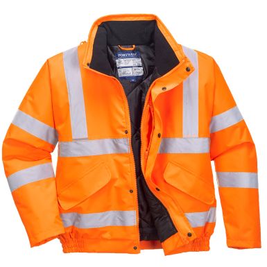 Hi-Vis Winter Bomber Jacket , 4XL, R, Orange