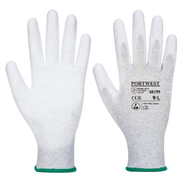 Vending Antistatic PU Palm Glove, M, R, Grey