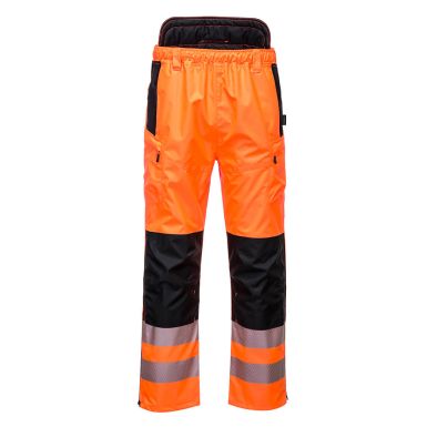 PW3 Hi-Vis Extreme Rain Trousers, L, R, Orange/Black