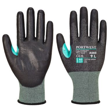CS Cut E18 PU Glove, L, R, Black