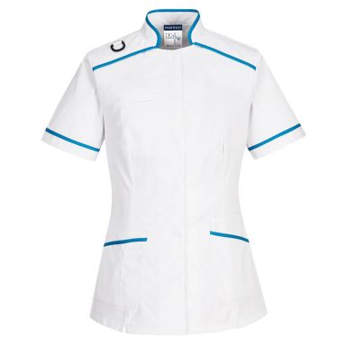 Medical Tunic, L, R, White/Aqua
